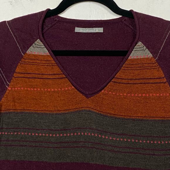 Smartwool Women's V-Neck Sweater - Burgundy, Rust, Charcoal - Picture 3 of 6